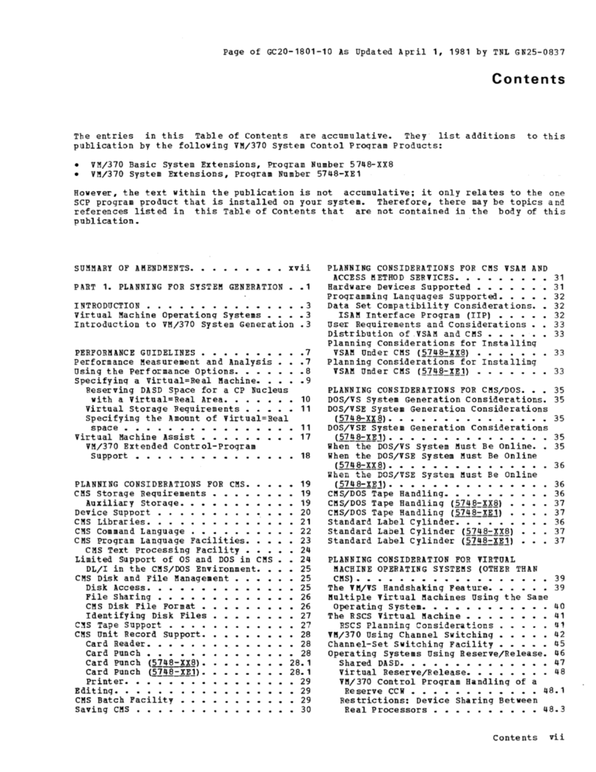 IBM Virtual Machine Facility/370: Planning and System Generation Guide 2 page 4