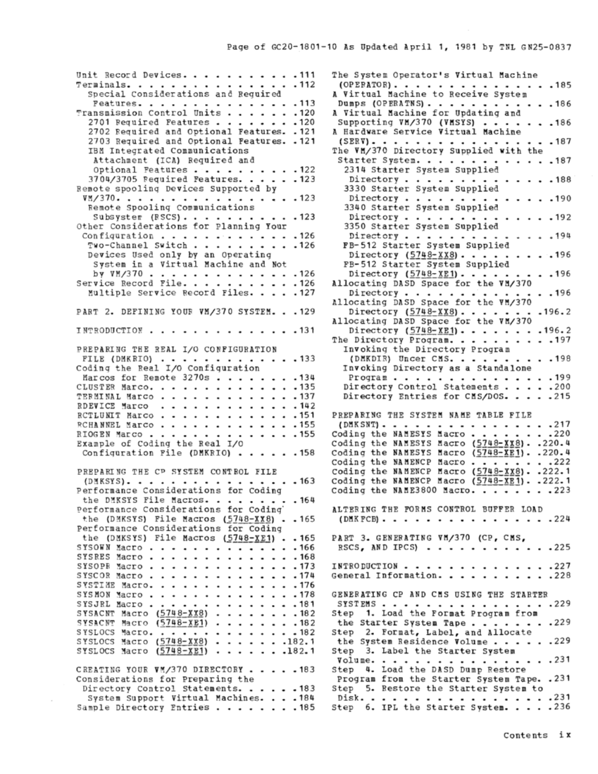 IBM Virtual Machine Facility/370: Planning and System Generation Guide 2 page 6