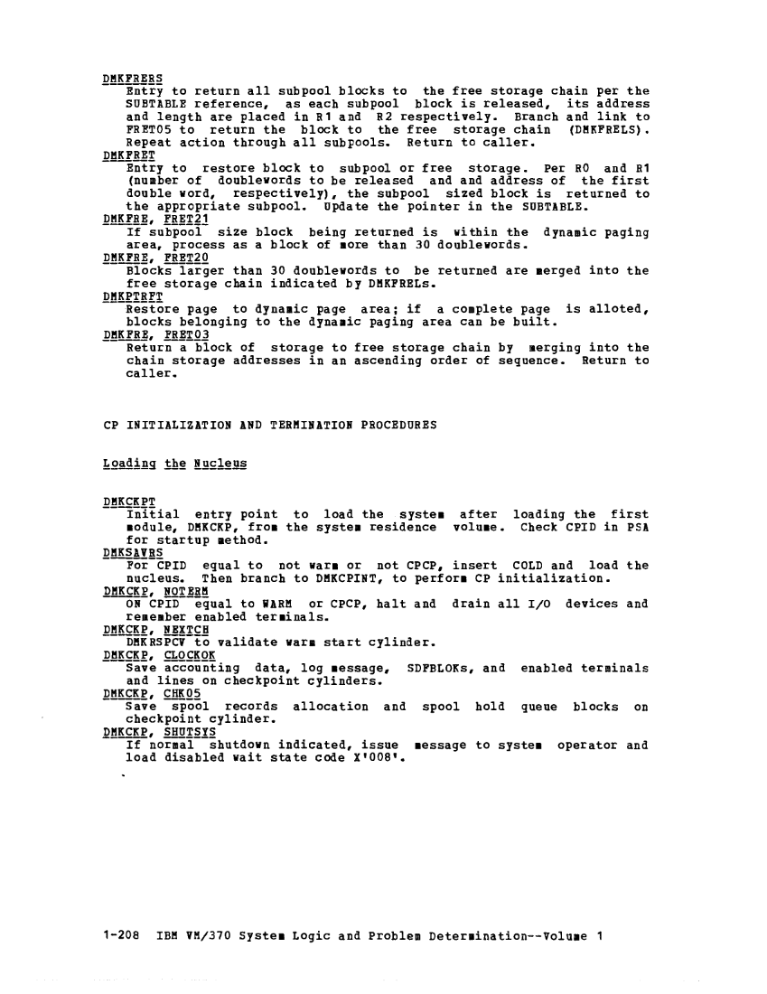 VM370 Rel 6 Data Blocks and Program Logic (Mar 79) page 222