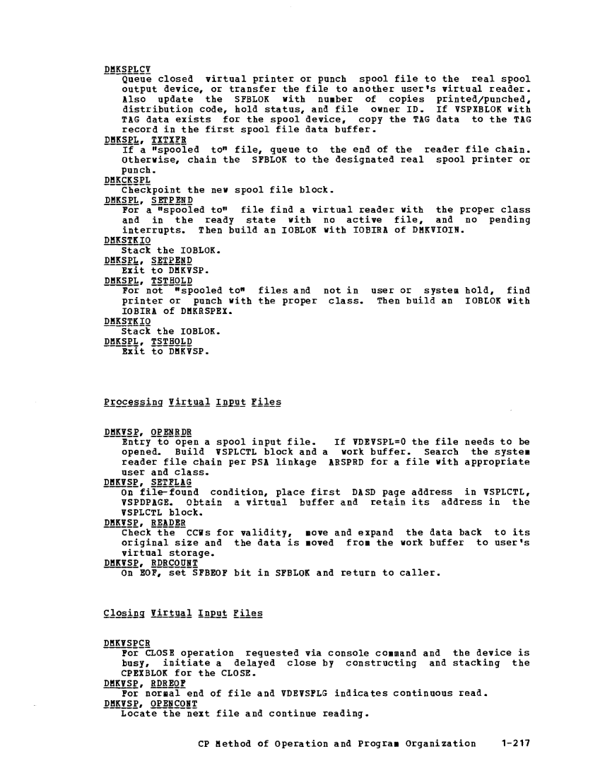 VM370 Rel 6 Data Blocks and Program Logic (Mar 79) page 231