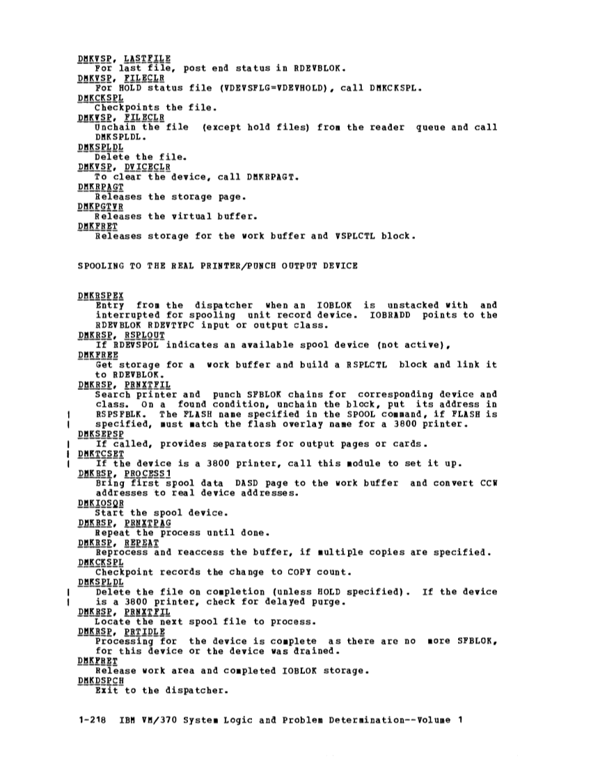 VM370 Rel 6 Data Blocks and Program Logic (Mar 79) page 232