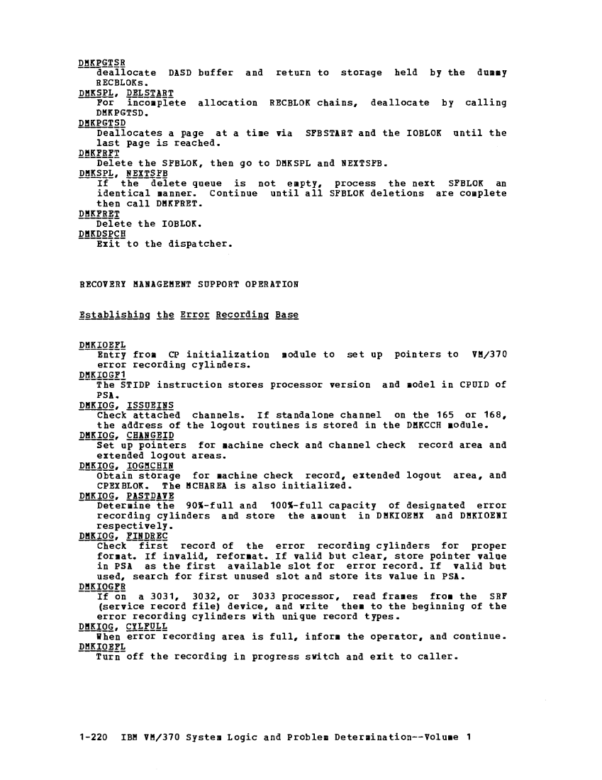 VM370 Rel 6 Data Blocks and Program Logic (Mar 79) page 233