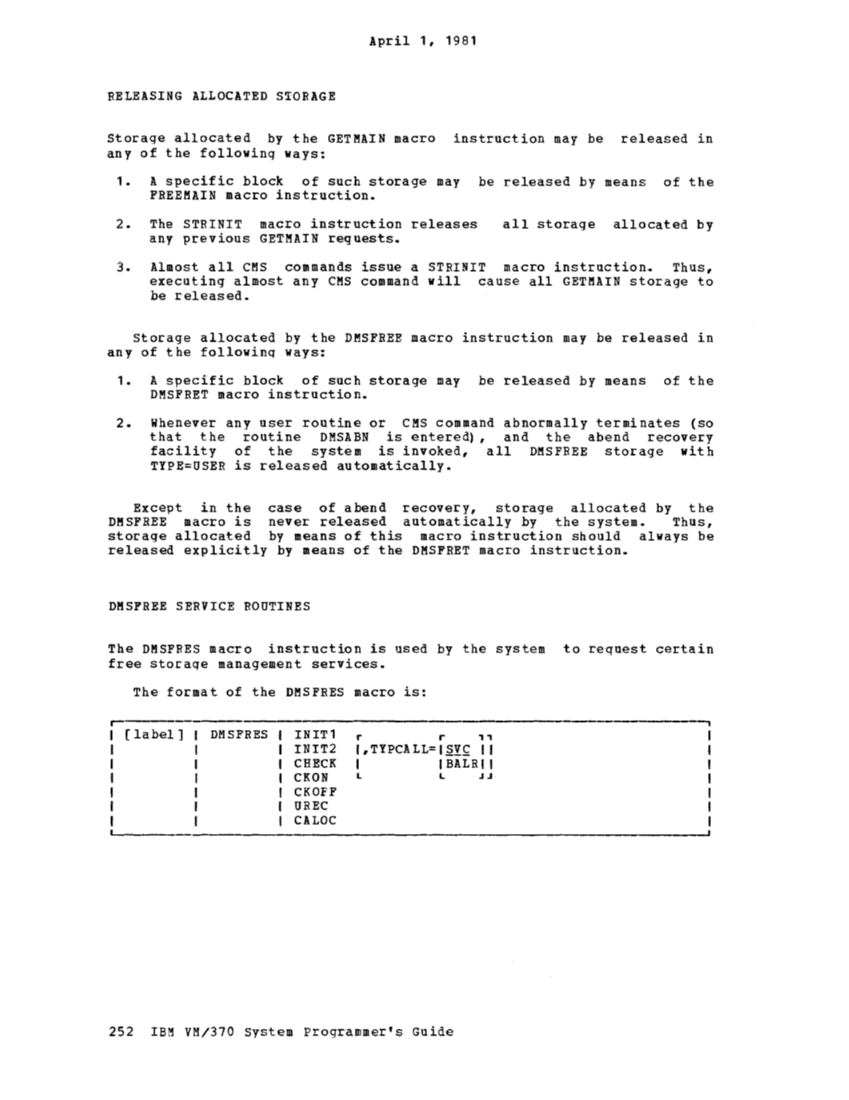 VM370 System Programmers Guide (Rel6) page 263
