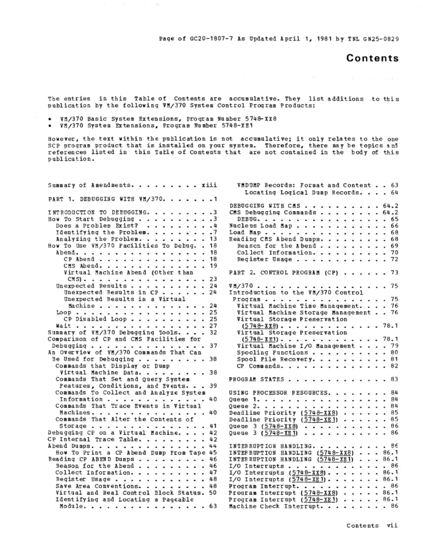 VM370 System Programmers Guide (Rel6) page vi