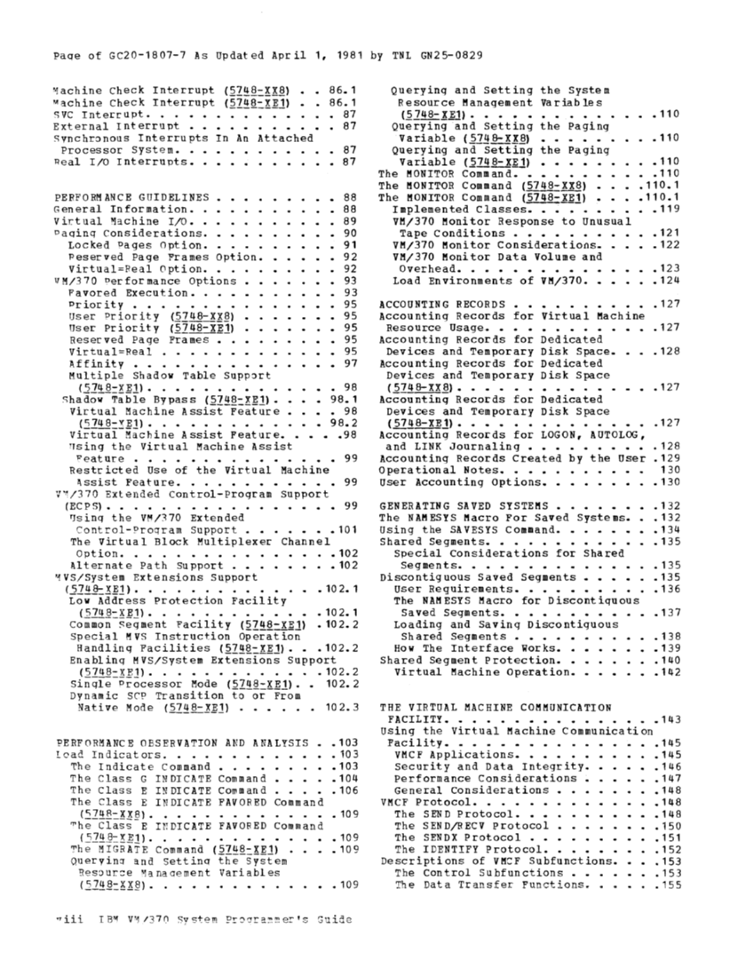 VM370 System Programmers Guide (Rel6) page vii