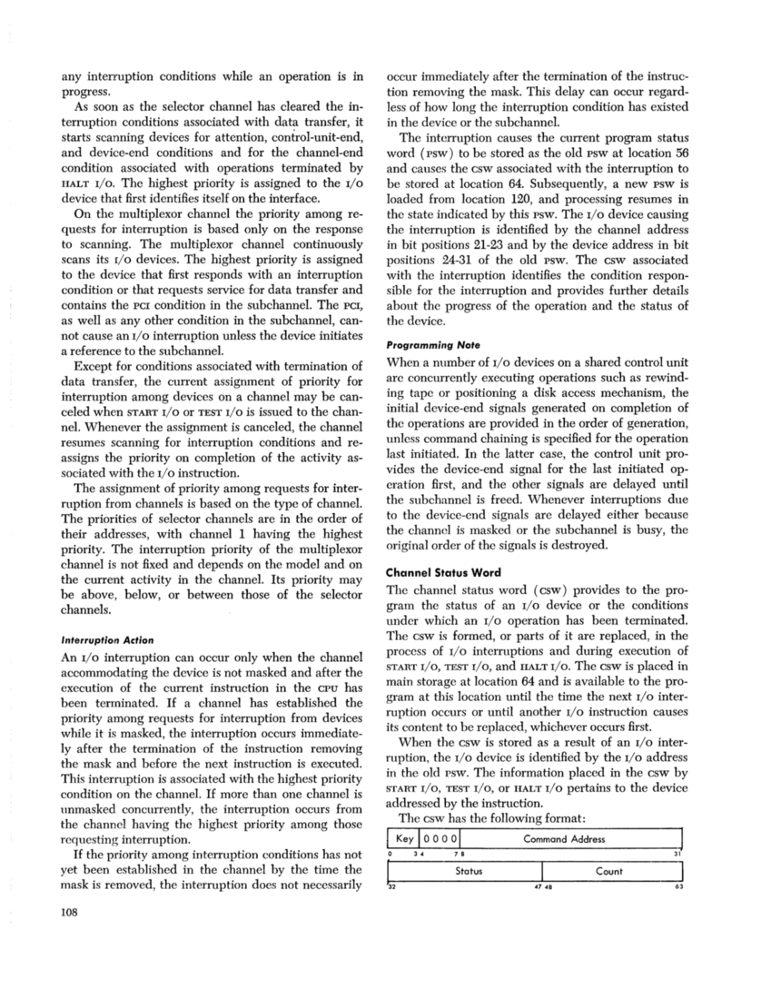 IBM System/360 Principles of Operation (Fom A22-6821-0 File S360-01) page 108