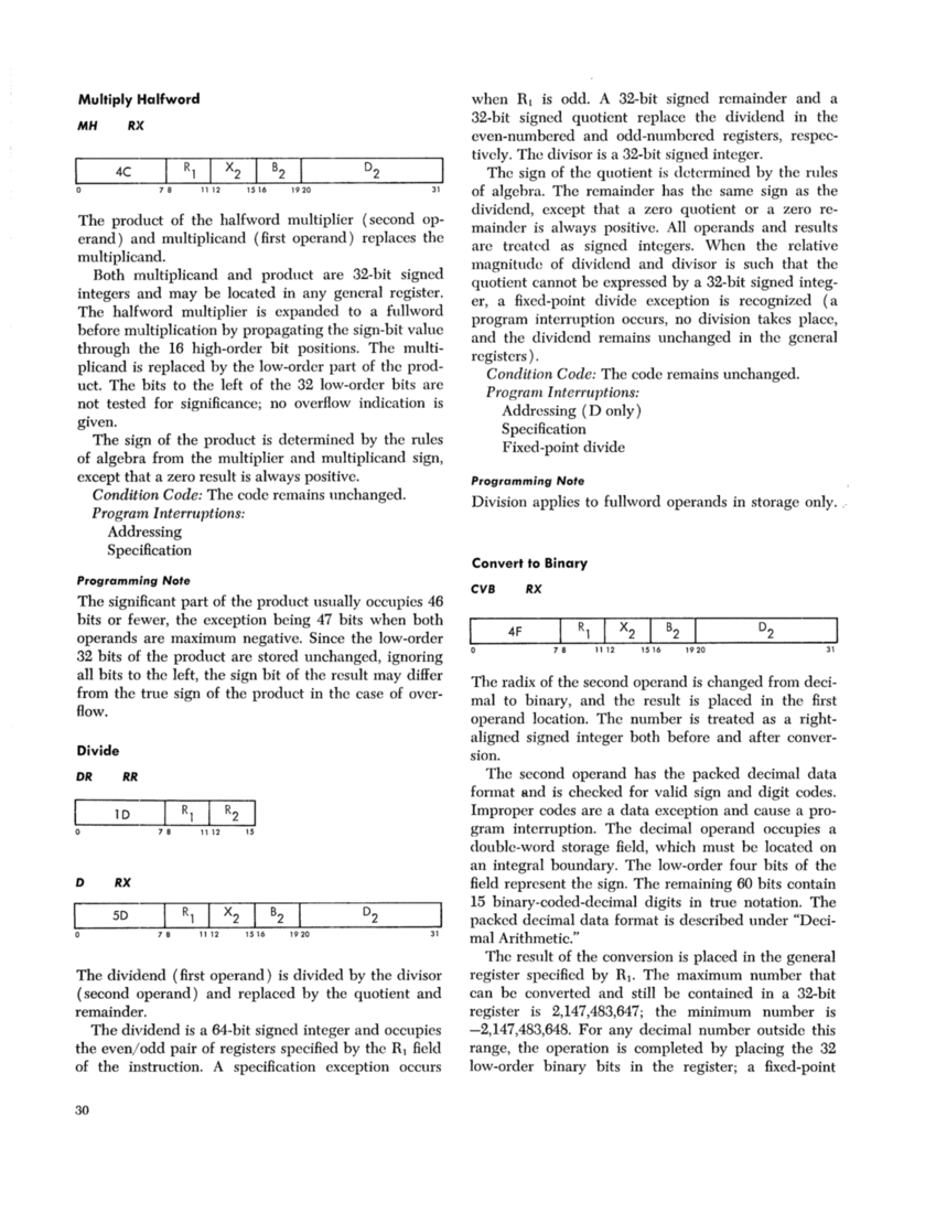 IBM System/360 Principles of Operation (Fom A22-6821-0 File S360-01) page 30