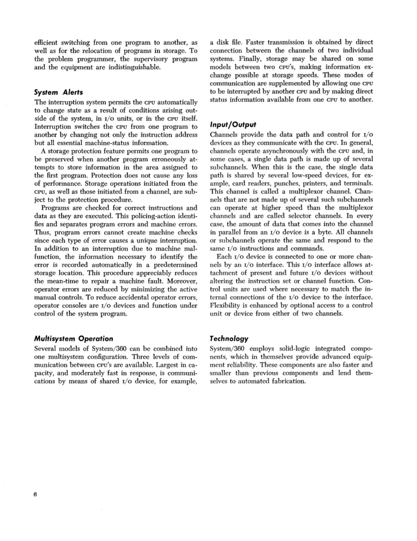 IBM System/360 Principles of Operation (Fom A22-6821-0 File S360-01) page 6