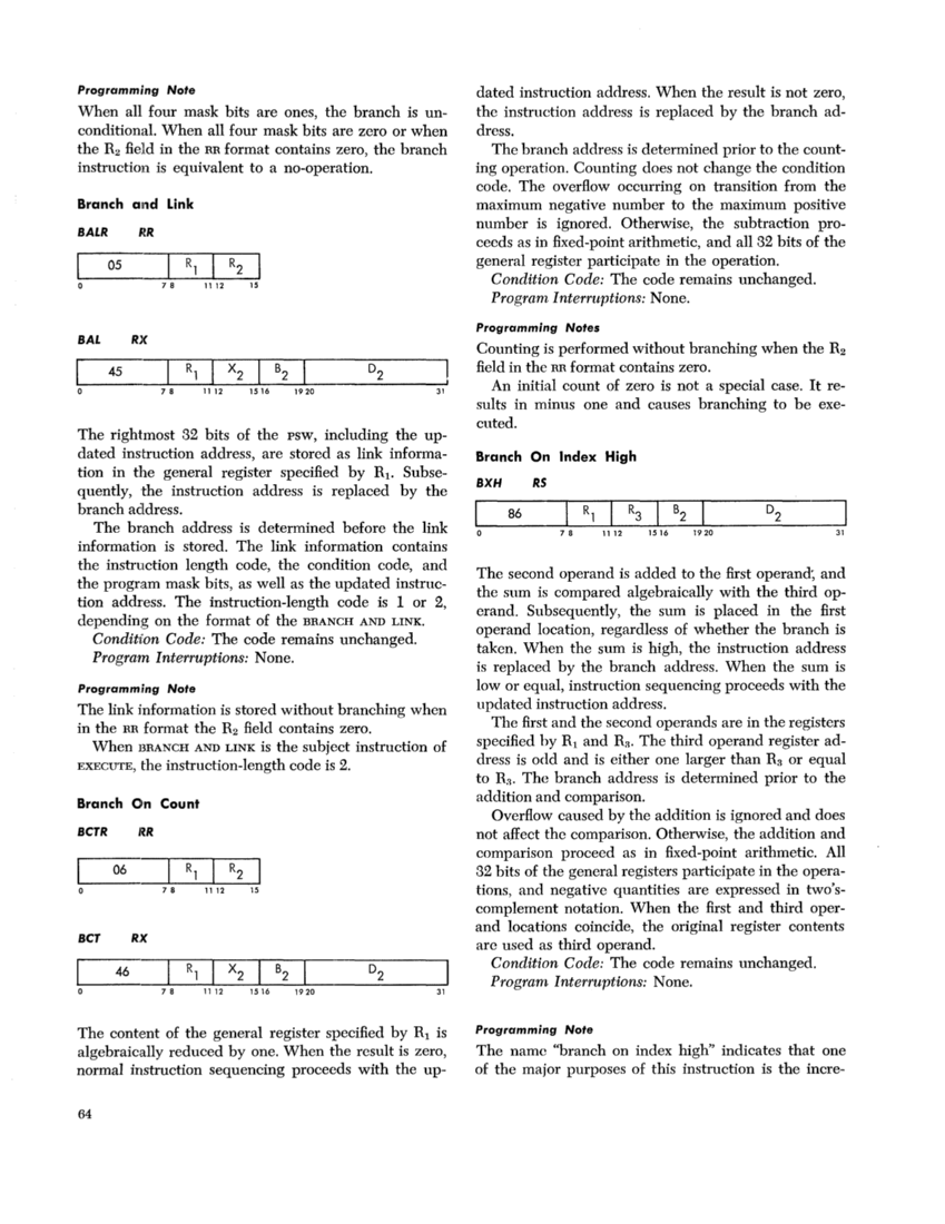 IBM System/360 Principles of Operation (Fom A22-6821-0 File S360-01) page 64