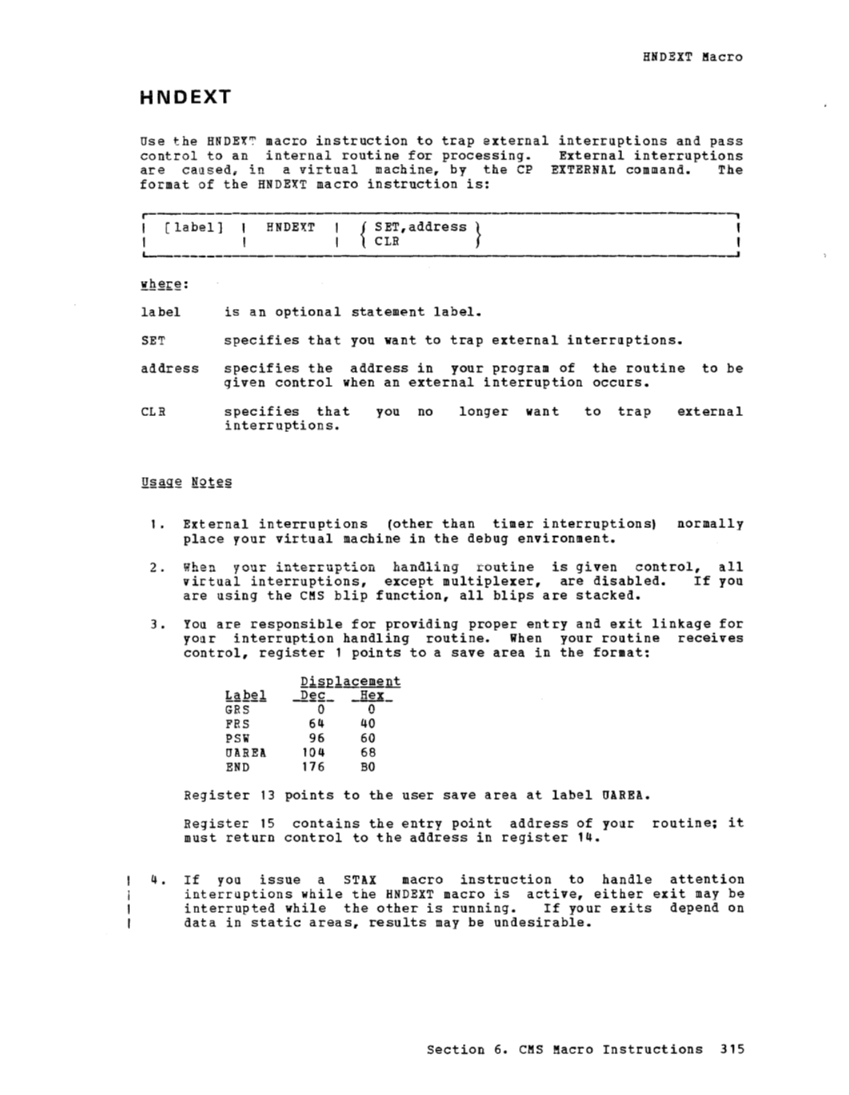 CMS Command and Macro Reference (Rel 6 PLC 17 Apr81) page 328