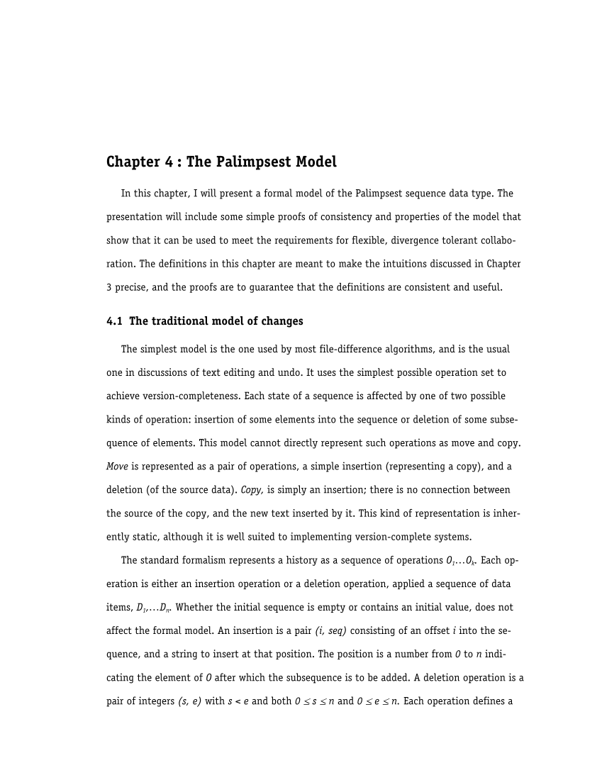 Palimpsest: Change-oriented Concurrency Control for Collaborative Applications page 91